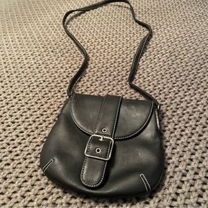 EUC small black saddlebag purse